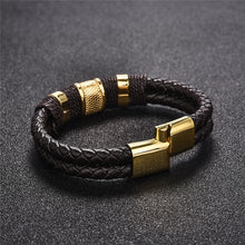 Load image into Gallery viewer, Black/Gold Magnetic Wristband