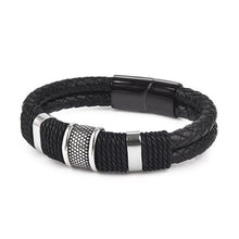 Load image into Gallery viewer, Black/Gold Magnetic Wristband