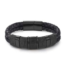 Load image into Gallery viewer, Black/Gold Magnetic Wristband