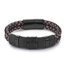 Load image into Gallery viewer, Black/Gold Magnetic Wristband