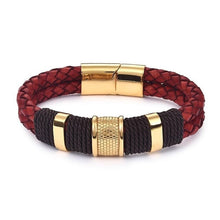 Load image into Gallery viewer, Black/Gold Magnetic Wristband